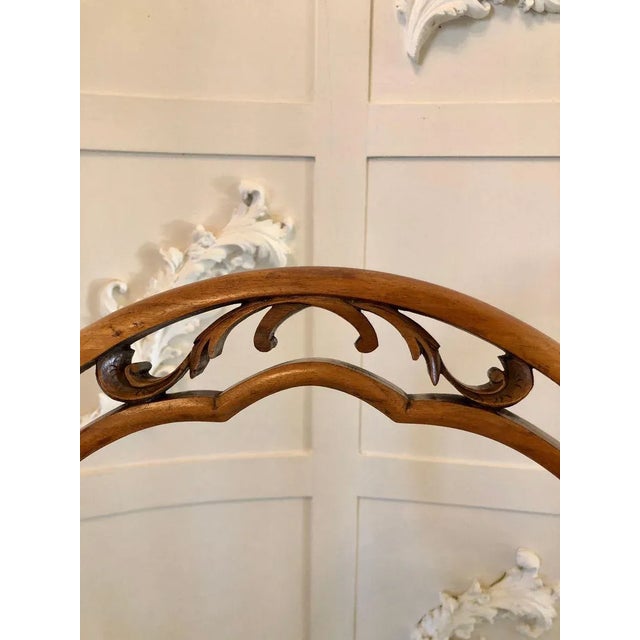 Antique English Victorian Walnut Dining Chairs, Set of 6 For Sale - Image 3 of 11