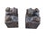 Pair of vintage Chinese carved soapstone seals featuring stylized Foo Dogs / guardian lions atop square bases with...