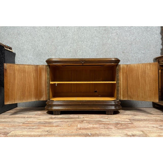 Wood Art Nouveau Sideboard in Oak and Magnifying Glass, 1890s For Sale - Image 7 of 9