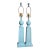 1980s Coastal Regency Aqua Fluted Obelisk Table Lamps - a Pair For Sale