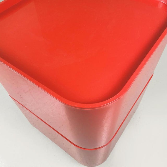 Red Space Age Italian Red Modular Chest of Drawers attributed to Castelli for Kartell, 1970s For Sale - Image 8 of 13