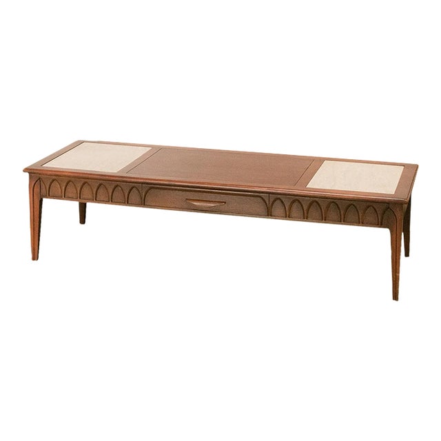 Travertine Walnut Coffee Table Chairish