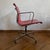 Beautiful set of four Chrome Ea 108 in red leather and black Hopsack upholstery on the back with glossy chrome by Vitra....