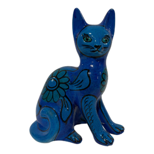 Mario Bellini Italian, Bitossi Style, Glazed Ceramic Cat Circa 1960