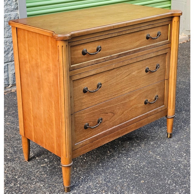 Wood Huntley Furniture Mid Century Italian Provincial Walnut Chest of Drawers For Sale - Image 7 of 10