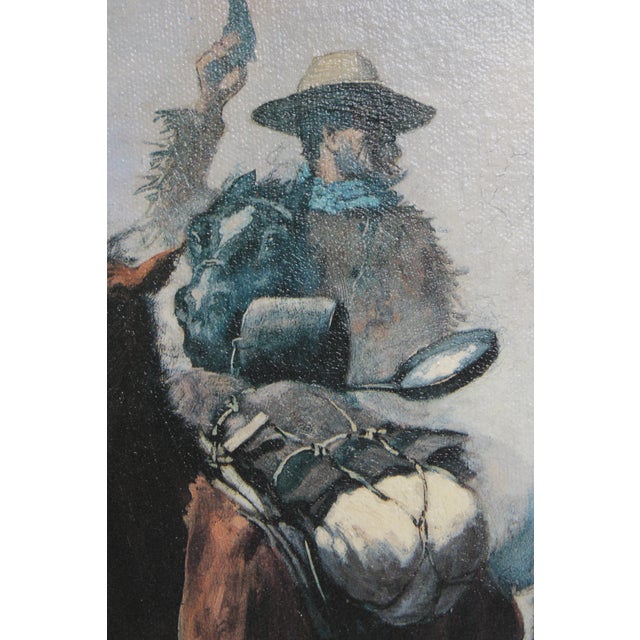 Frederick Remington Reproduction Oil Painting on Canvas For Sale - Image 4 of 17