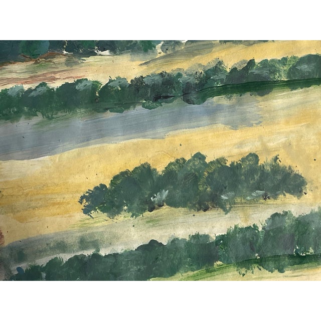 Blue 1970s Pair of Abstract Landscape Paintings by Elia Framed For Sale - Image 8 of 8