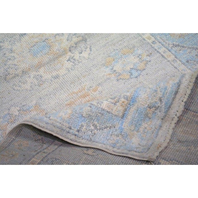 New Pakistani Oushak Hand Knotted Wool Rug, 3'1x8'8 For Sale - Image 4 of 4