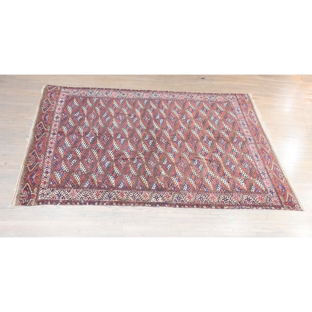 Early 20th Century Persian Yamut Rug For Sale - Image 14 of 14