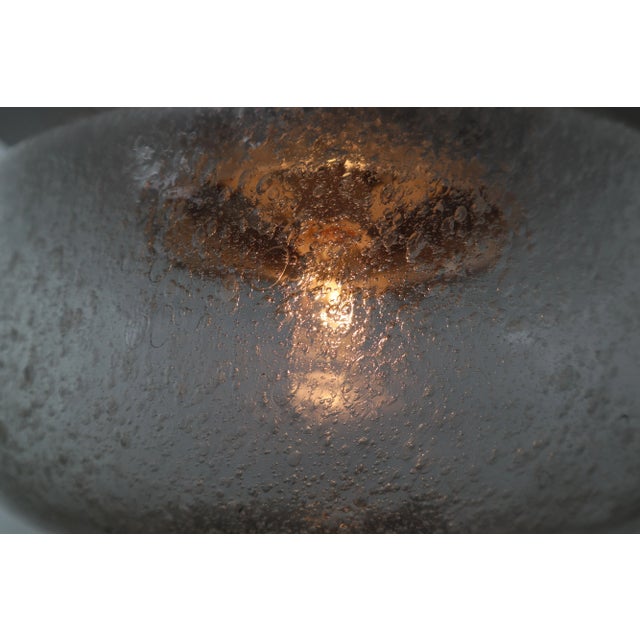 1970s Mid-Century Modern Flush Mount with Bubble Glass Shade, 1970s For Sale - Image 5 of 11