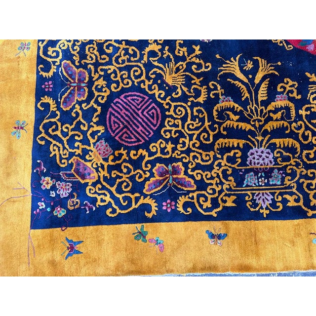 1920s A Must See Antique Unusual Art Deco Chinese Rug For Sale - Image 5 of 9