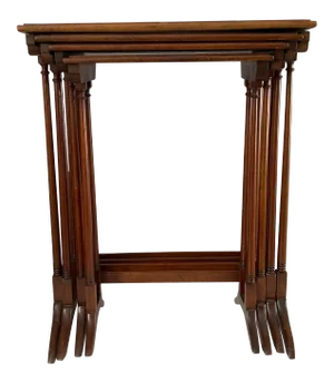 Vintage Adirondack Nesting Tables S-4, Spindle Hardwood 28”h