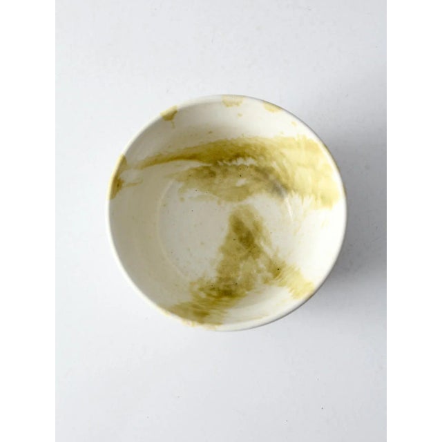 White Vintage Studio Pottery Bowl For Sale - Image 8 of 12