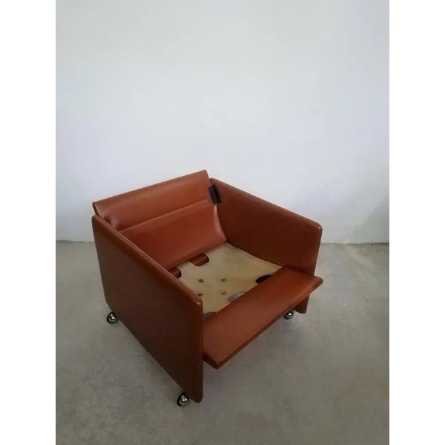 Brown Italian Leather Springtime Series Armchair by Marco Zanuso for Arflex, 1960s For Sale - Image 8 of 18