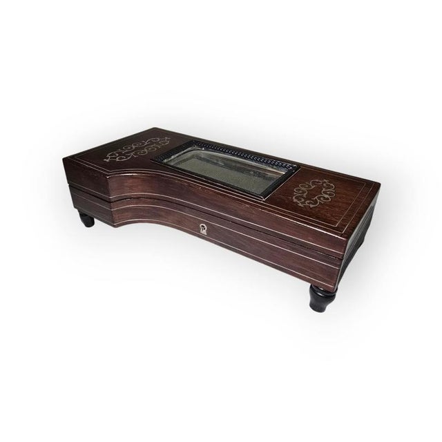 19th-Century Silver and Exotic Wood Inkwell in the shape of Piano, 1880s For Sale - Image 11 of 15