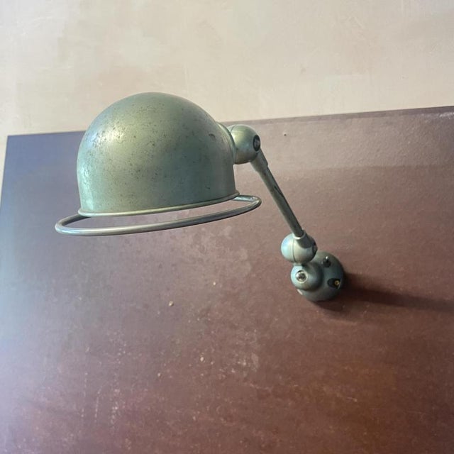 Small Vintage Green Arm Wall Light by Jean-Louis Domecq for Jielde, 1950s For Sale - Image 9 of 9