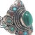 Late 20th Century Silver and Malachite Gemstone Ring Size 9.5 For Sale In Los Angeles - Image 6 of 6