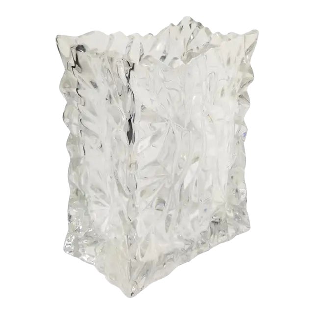 Late 20th Century Rosenthal Crystal Vase Brutalist Design Made in Germany For Sale