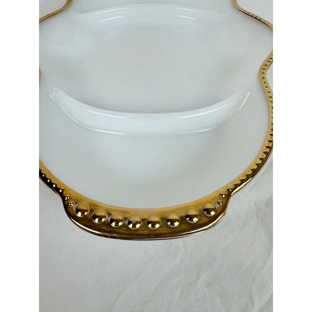 1950s 1950s Anchor Hocking Fire King White Milk Glass Divided Platter For Sale - Image 5 of 7