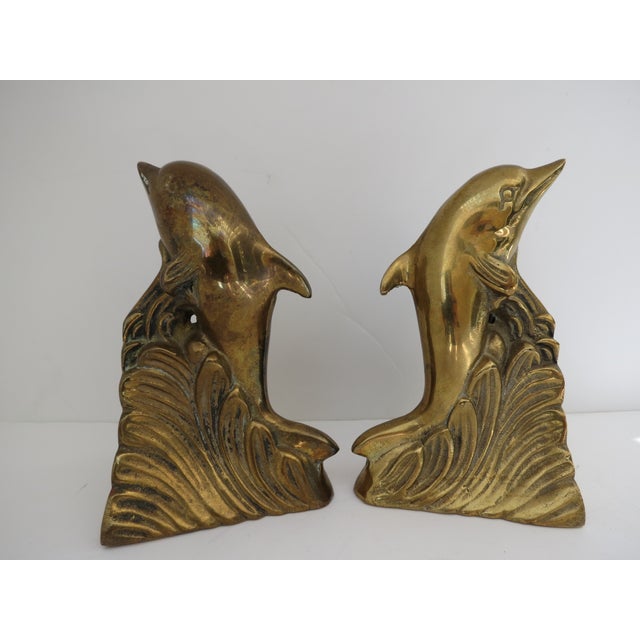 Brass Dolphin Bookends Chairish