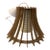1990s Sculptural Wooden Pendant Light With Gold-Striped Glass Shade – Organic Modern Design For Sale