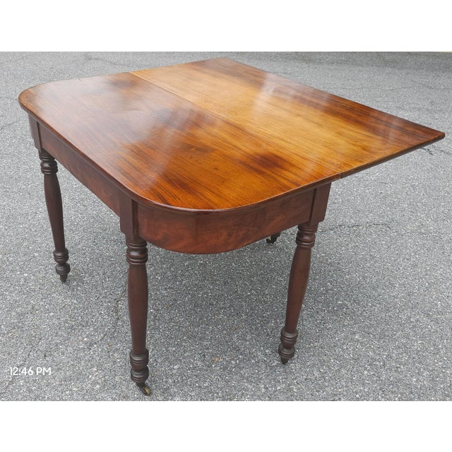 Early 19th Century Early 1800s Federal Mahogany Single Drop Leaf Table For Sale - Image 5 of 11
