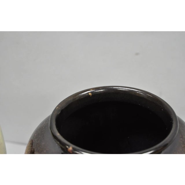 Mid Century Modern Carstens Tönnieshof Tortoise Shell 15" Pottery Vase - A Pair For Sale - Image 10 of 14