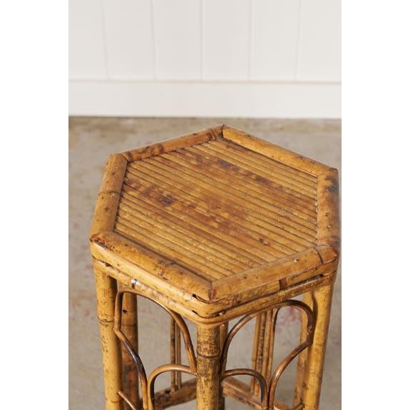 English 19th Century English Colonial Hexagonal Bamboo Plant Stand For Sale - Image 3 of 9