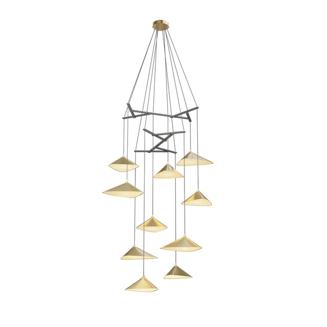 Not Yet Made - Made To Order Emily V10 Group Brass Hanging Lamp by Daniel Becker For Sale - Image 5 of 5
