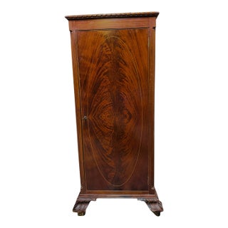 1940s Mahogany Music Cabinet With Flame Wood Front For Sale