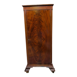 1940s Mahogany Music Cabinet With Flame Wood Front