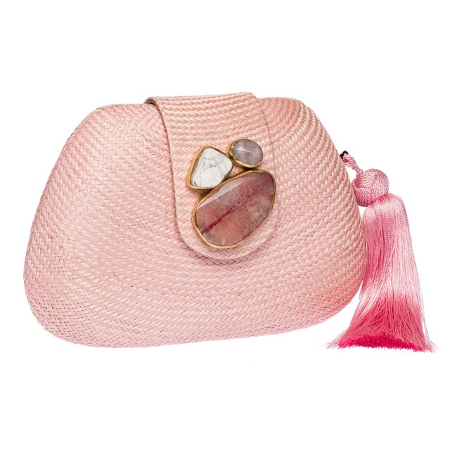 2020s Tamu Bean Clutch in Pale Pink For Sale - Image 5 of 9