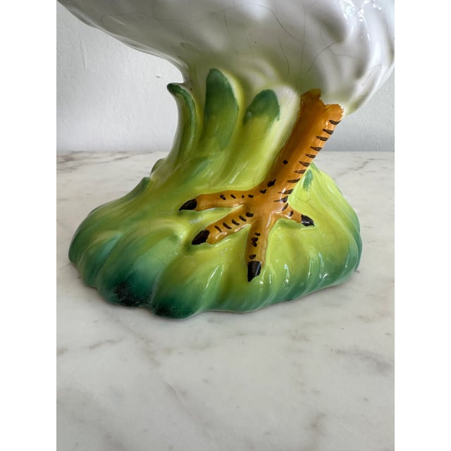 Ceramic Italian White Ceramic Rooster For Sale - Image 7 of 9