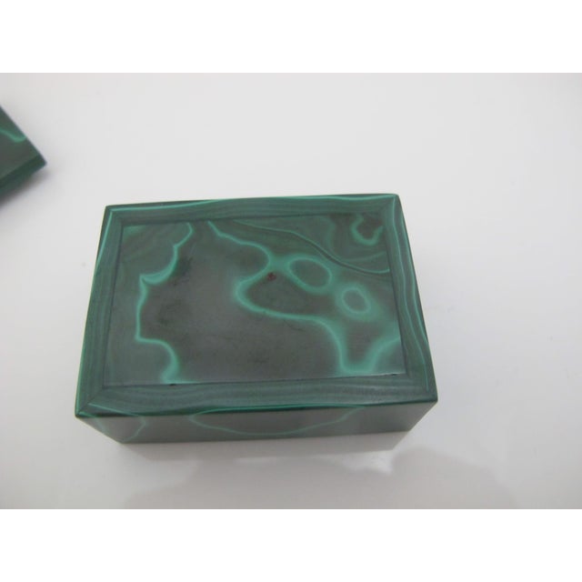 Green Green Malachite Small Trinket or Jewelry Box With Lid For Sale - Image 8 of 8