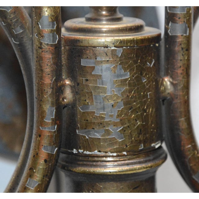 1960s Gilt Finish Hunting Horn Electrified Wall Sconce For Sale - Image 5 of 11