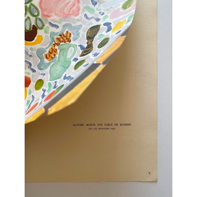 Henri Matisse Vintage 1946 Limited Edition French Fine Art Lithograph Print " Nature Morte Sur Table Marbre " 1941 For Sale - Image 10 of 13