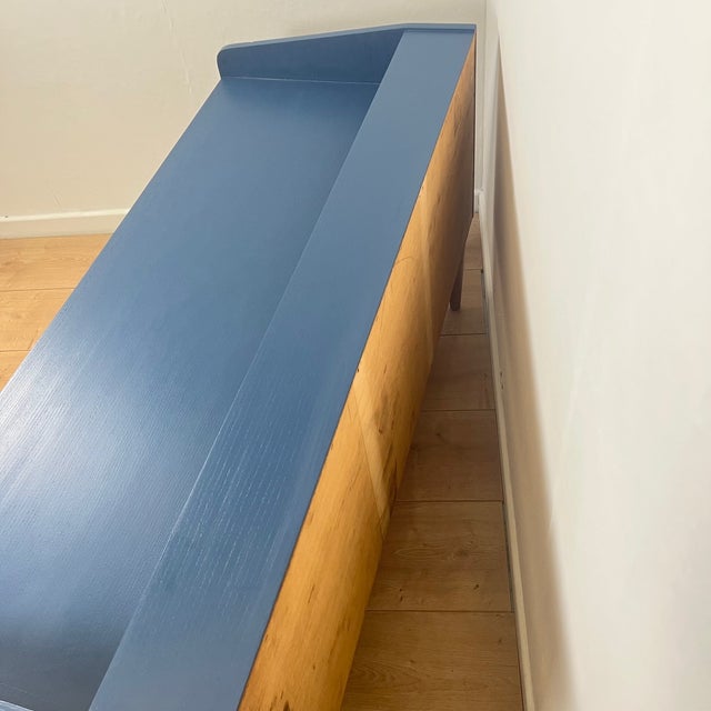 Low Midnight Blue Wood Sideboard or TV Unit, 1960 For Sale - Image 6 of 11