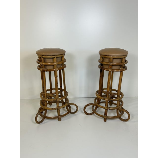 Bamboo Stools from Isa Bergamo, 1960s, Set of 2 For Sale - Image 11 of 11