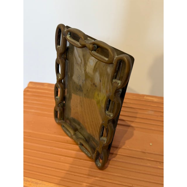 Mid-Century Brazilian Modern Bronze Chainlink Picture Frame, 1960s For Sale - Image 9 of 11