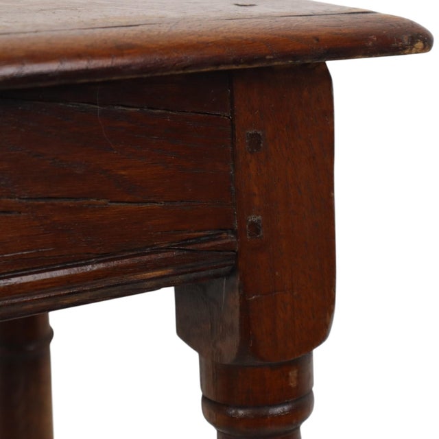 Antique Oak English Joint Stool For Sale - Image 6 of 18