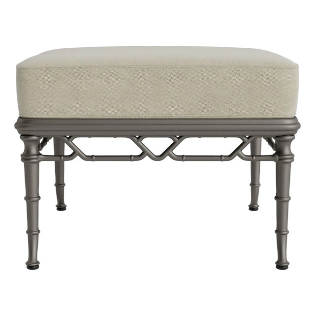 Brown Jordan Calcutta Ottoman, Mica frame with Fusion Meadow fabric For Sale