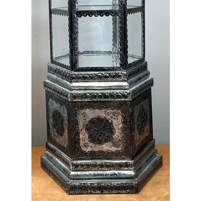 Black Ornate Metal and Glass Showcase For Sale - Image 8 of 18