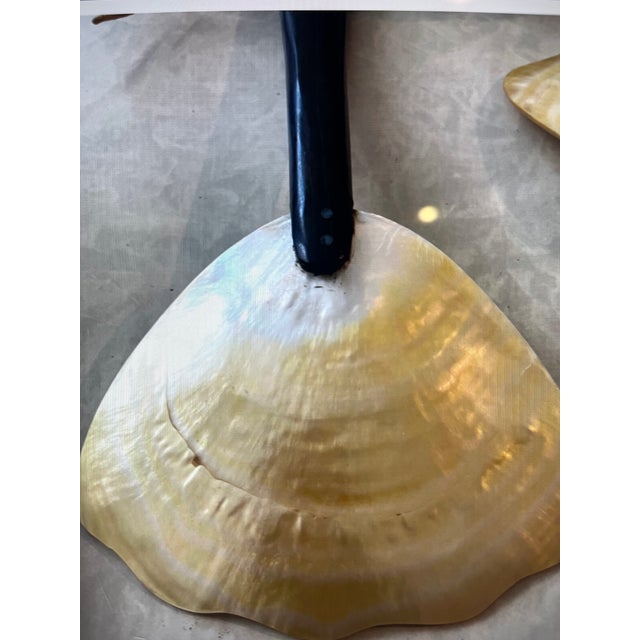 Pottery Barn Vintage Pottery Barn Mother of Pearl Seashell Salad Servers New With Tags For Sale - Image 4 of 12