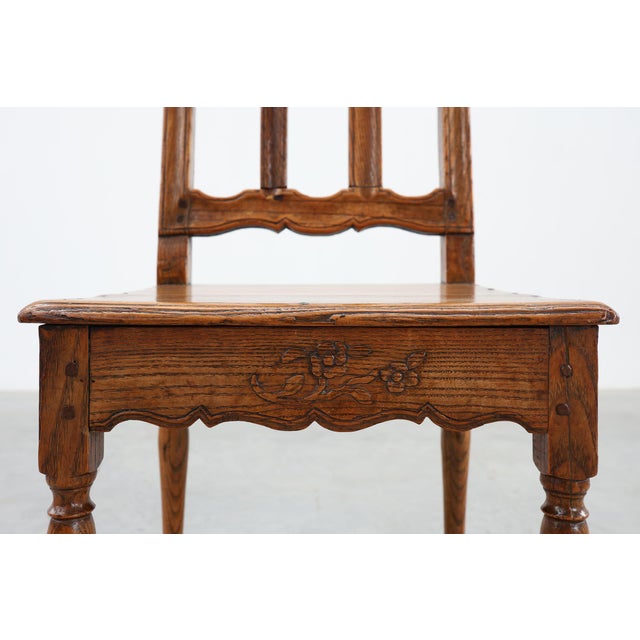 Wood Antique Carved Oak Side Chairs, France, Set of 2 For Sale - Image 7 of 16