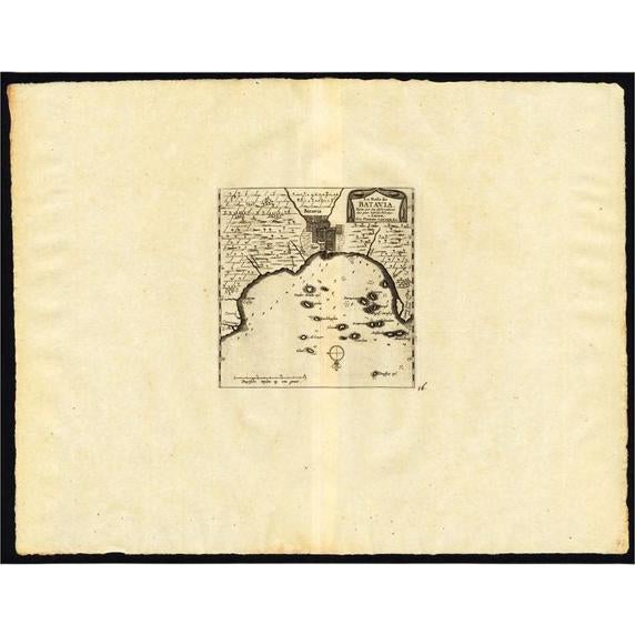 Antique Map of the Roadstead of Batavia attributed to Van Der Aa, 1725 For Sale