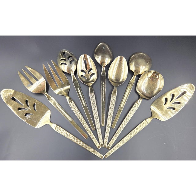 Late 20th Century Vintage Gold Electroplate "Trocadero" Hostess & Serving Flatware- 53 Piece Collection For Sale - Image 5 of 18