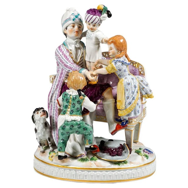 Rococo Group of the Good Father attributed to J.C. Schönheit for Meissen, 1986 For Sale - Image 9 of 9