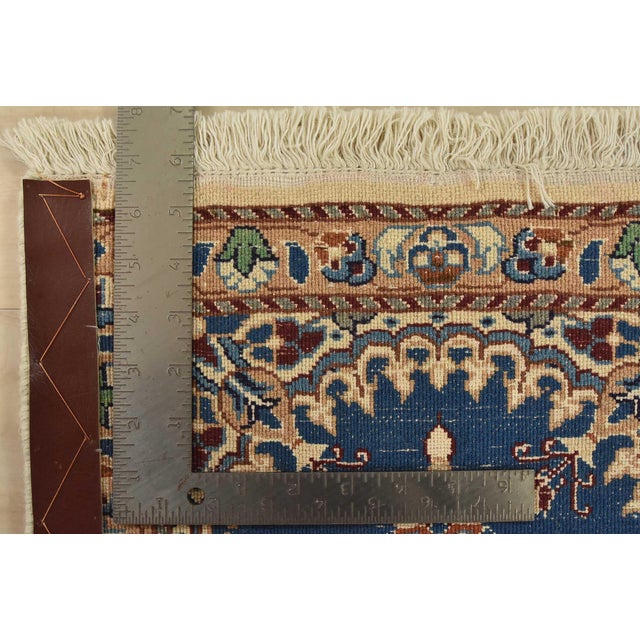 1990s Nain Rug 1’4” X 1’11” Blue Wool Vintage Traditional Hand-Knotted Carpet For Sale - Image 5 of 5