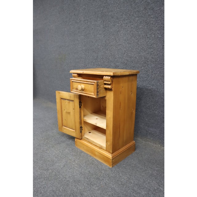 Antique Scandinavian Pine One Drawer Cabinet Nightstand For Sale - Image 12 of 12