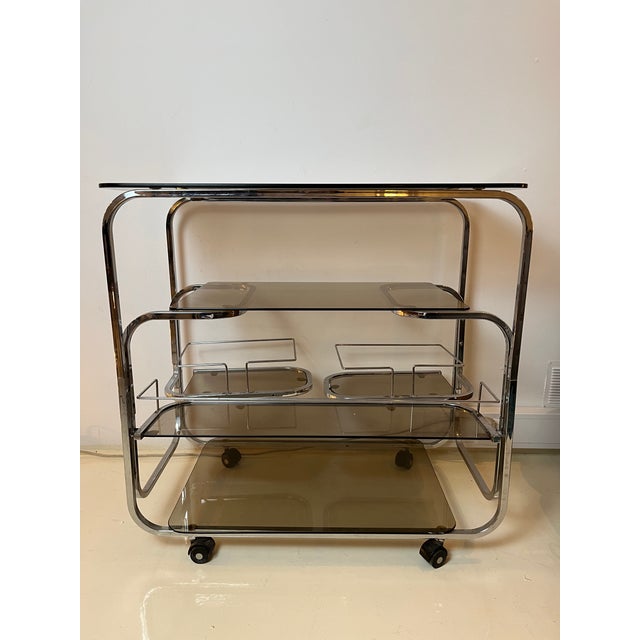 Vintage Serving Bar Cart For Sale - Image 10 of 12
